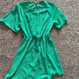 As U Wish Teal Dress with Gold Details